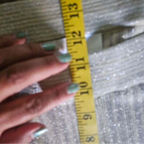 House of Harlow 1960 Ilaria Shimmer Striped Pants Cream Ribbed Palazzo Flare - Picture 7 of 10